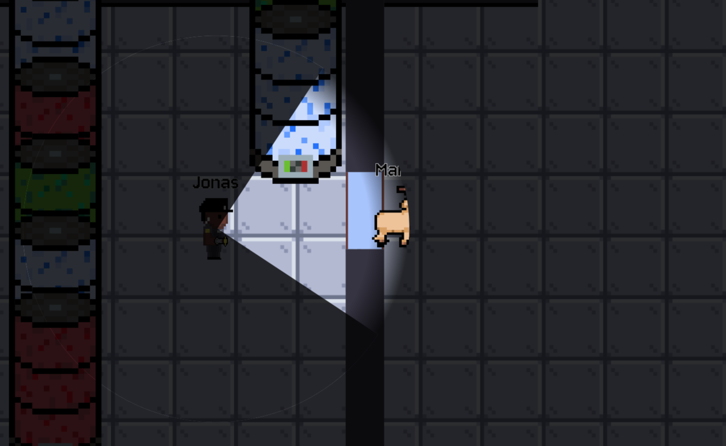 Guard spotting a goat with flashlight